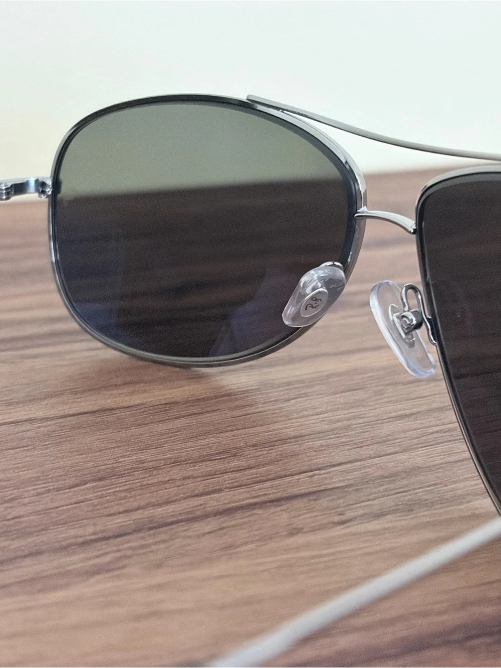 Ray-Ban Silver Frame Sunglasses with Dark Gray Lenses